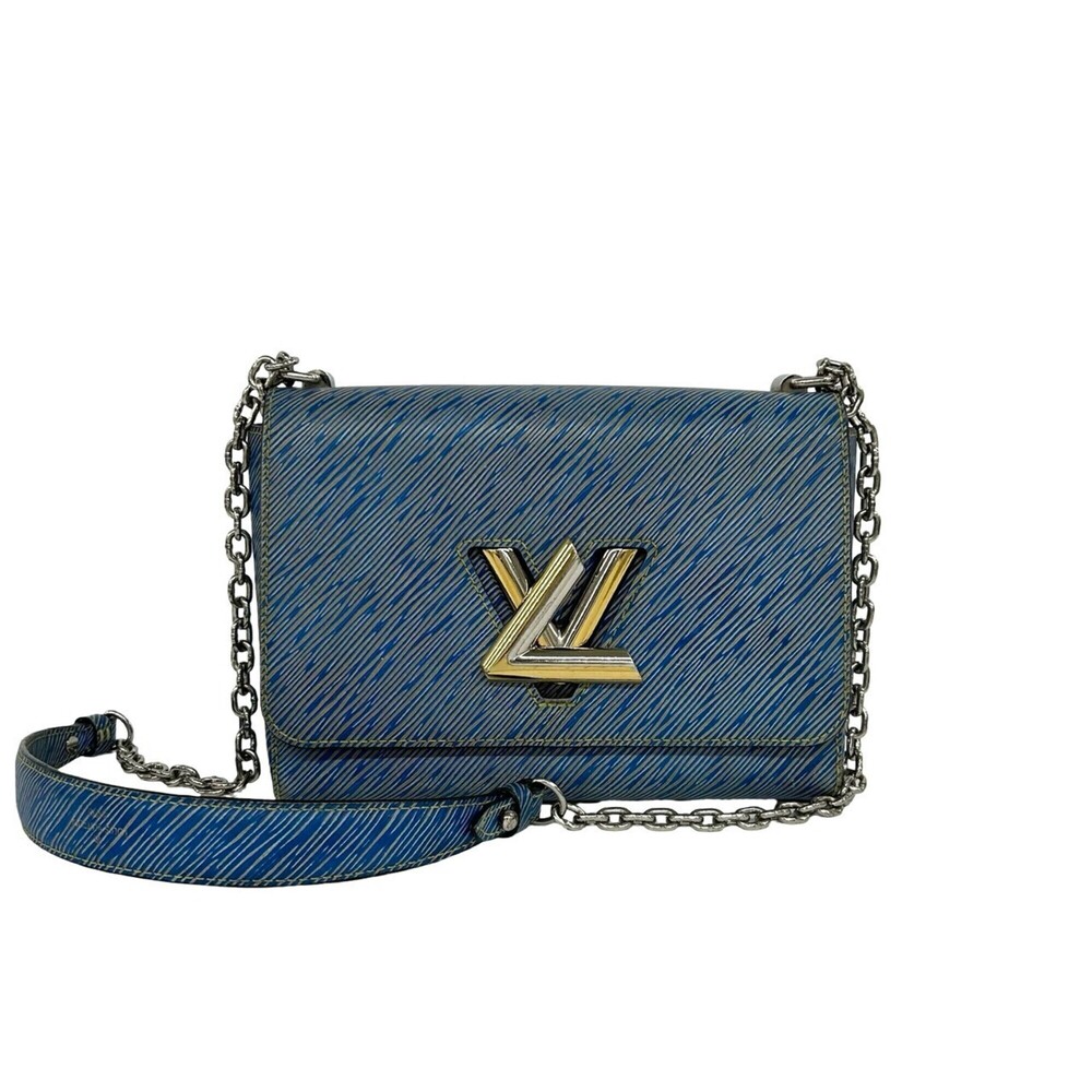 LOUIS VUITTON Twist MM Epi Denim Leather Chain Shoulder Bag/Pouch Blue 18425